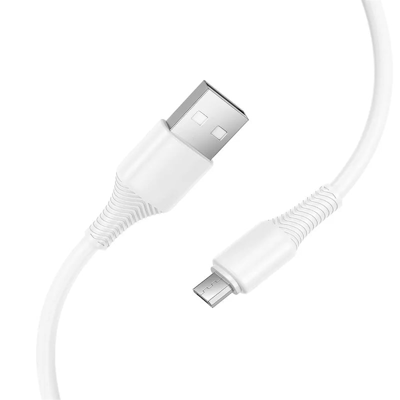 Cabo de Dados e Carregamento USB-A - microUSB HOCO X120, 18W, 1m, Branco