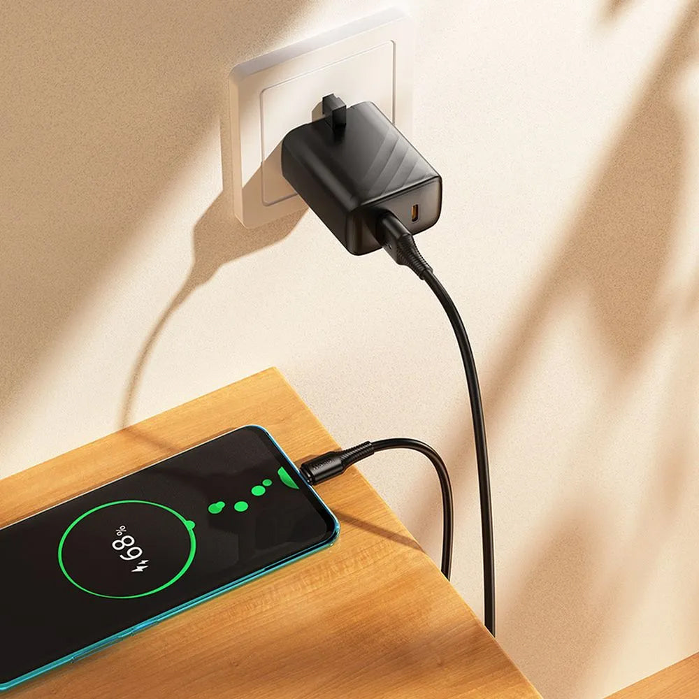 Cabo de Dados e Carregamento USB-A - USB-C HOCO X120, 60W, 1m, Preto