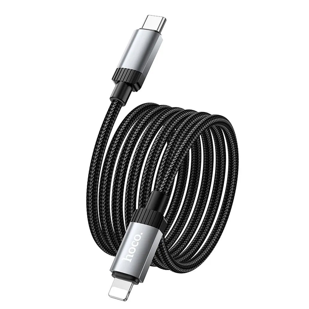 Cabo de Dados e Carregamento USB-C - Lightning HOCO X117, 27W, 1m, Preto