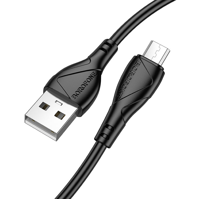 Cabo de Dados e Carregamento USB-A - microUSB Borofone BX121 Energy, 18W, 1m, Preto