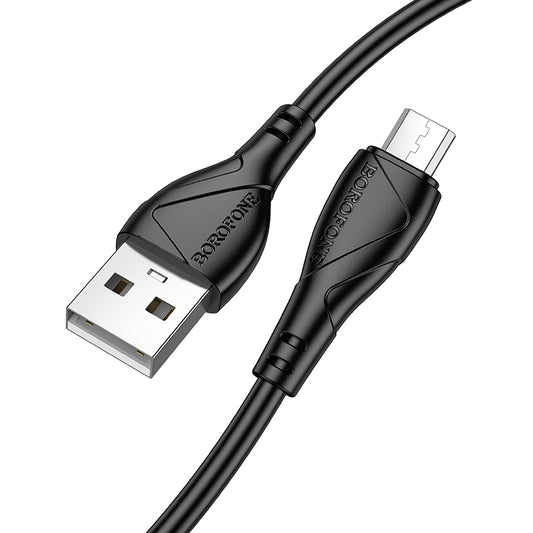 Cabo de Dados e Carregamento USB-A - microUSB Borofone BX121 Energy, 18W, 1m, Preto