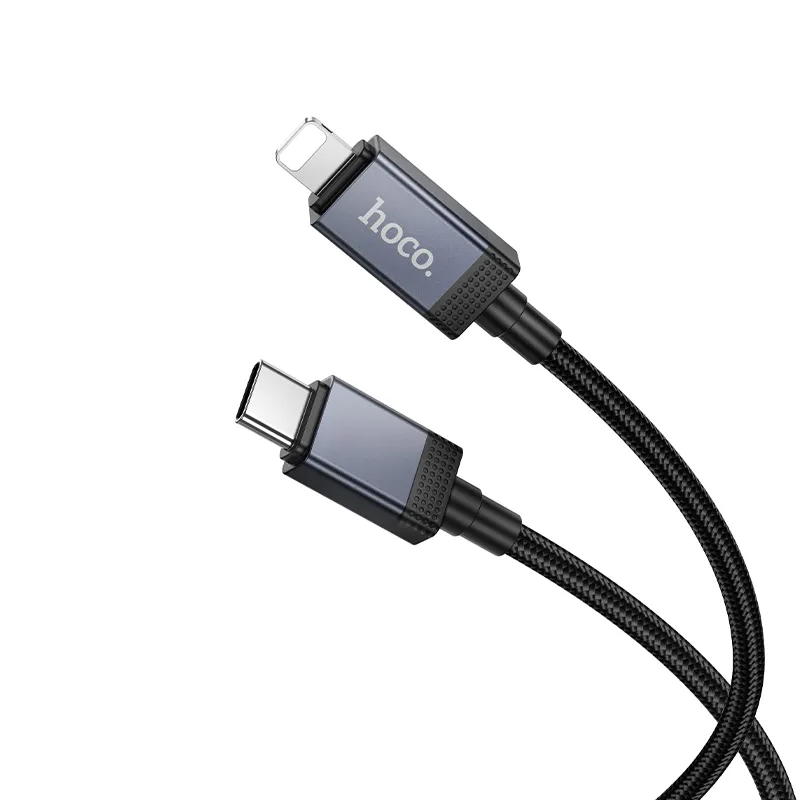 Cabo de Dados e Carregamento USB-C - Lightning HOCO X118 Display, 27W, 1m, Preto