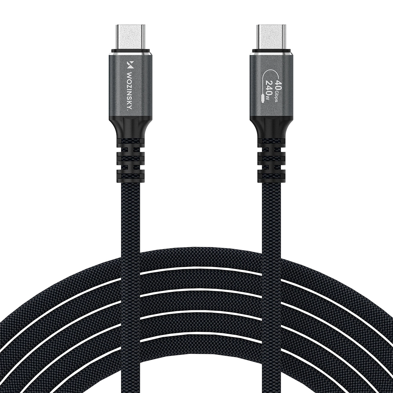 Cabo de Dados e Carregamento USB-C - USB-C WZK WPS-UY42S, 240W, 2m, Preto