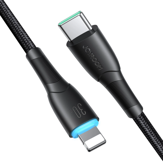 Cabo de Dados e Carregamento USB-C - Lightning Joyroom S-A32, 30W, 1m, Preto