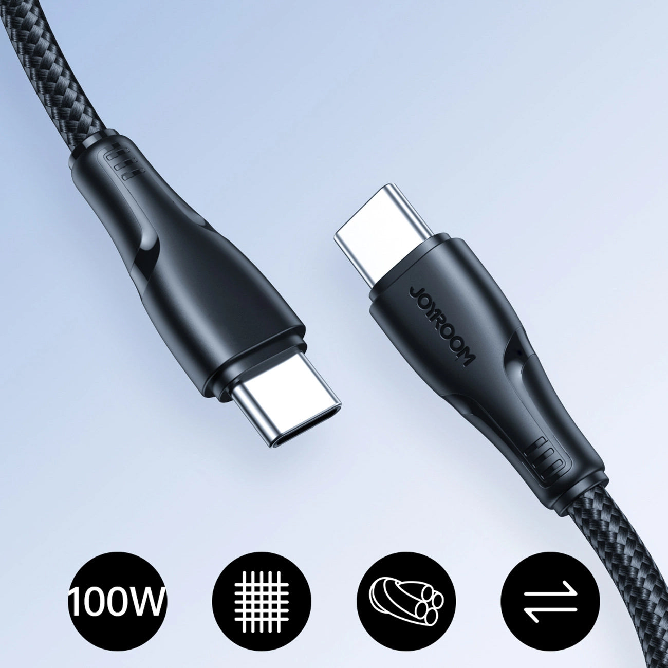 Cabo de Dados e Carregamento USB-C - USB-C Joyroom S-A11, 60W, 0.25m, Preto