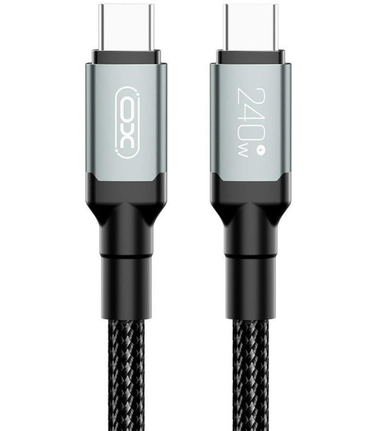 Cabo de Dados e Carregamento USB-C - USB-C XO Design NB-Q264A, 240W, 1m, Preto