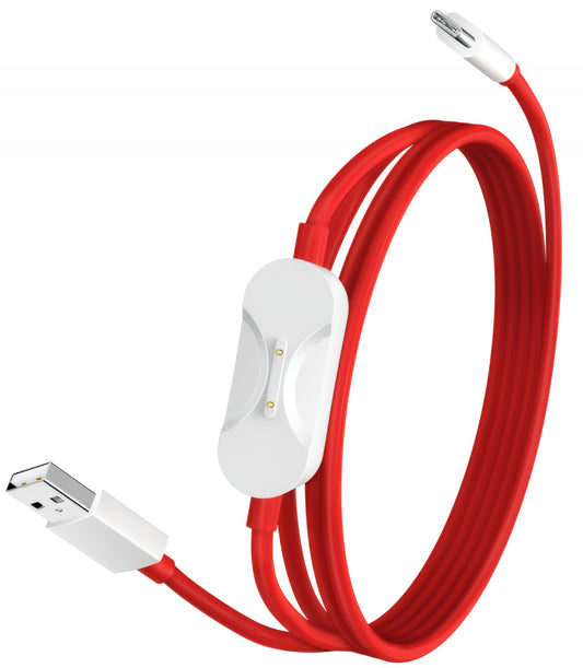 Cabo de Dados e Carregamento USB-A - USB-C / Pogo Pin OnePlus DL162, 80W, 1.2m, Vermelho 5461100665
