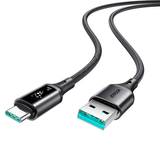 Cabo de Dados e Carregamento USB-A - USB-C Joyroom S-A60 StarTalk, 18W, 1.2m, Preto