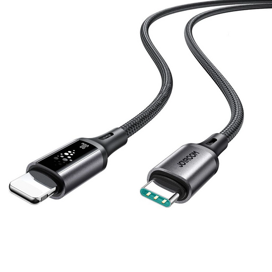 Cabo de Dados e Carregamento USB-C - Lightning Joyroom S-A60 StarTalk, 30W, 1.2m, Preto