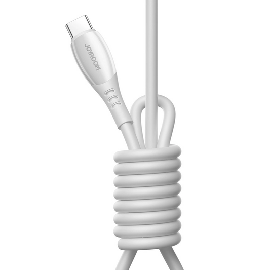 Cabo de Dados e Carregamento USB-C - USB-C Joyroom S-A59 Vibrant, 60W, 1.2m, Branco