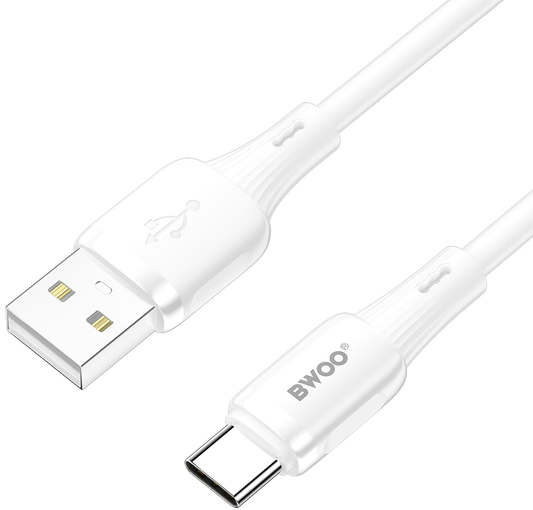 Cabo de Dados e Carregamento USB-A - USB-C BWOO X329C, 18W, 1m, Branco