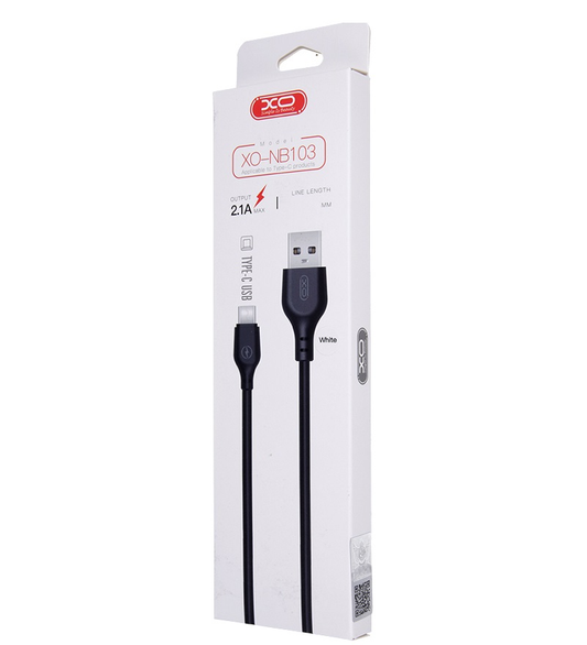 Cabo de Dados e Carregamento USB-A - USB-C XO Design NB103, 18W, 2m, Preto