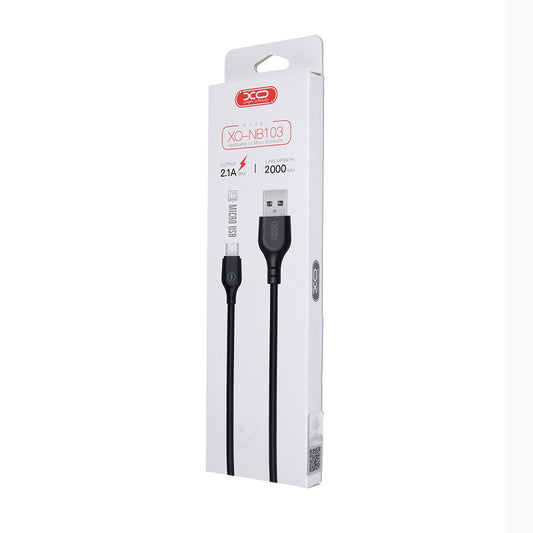 Cabo de Dados e Carregamento USB-A - microUSB XO Design NB103, 18W, 2m, Preto
