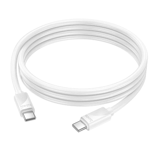 Cabo de Dados e Carregamento USB-C - USB-C HOCO X114, 60W, 1m, Branco