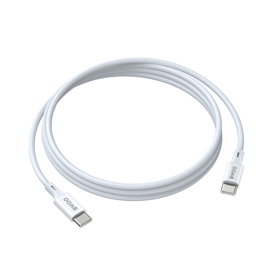Cabo de Dados e Carregamento USB-C - USB-C BWOO BO-X283CC-2M, 60W, 2m, Branco