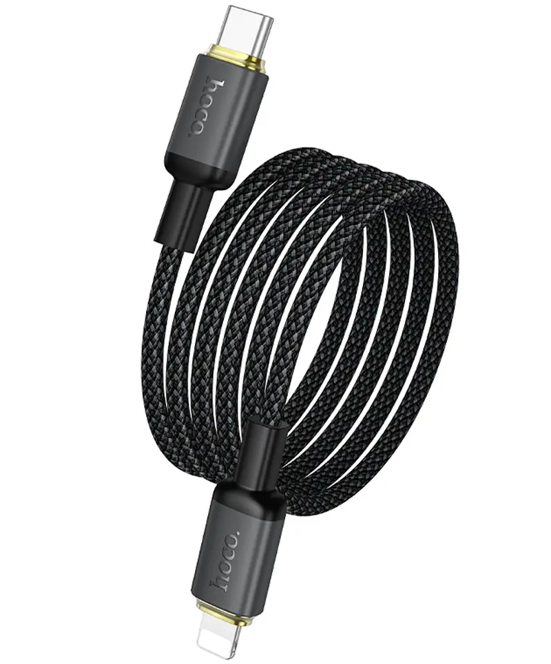 Cabo de Dados e Carregamento USB-C - Lightning HOCO X128 Benefit, 30W, 1m, Preto