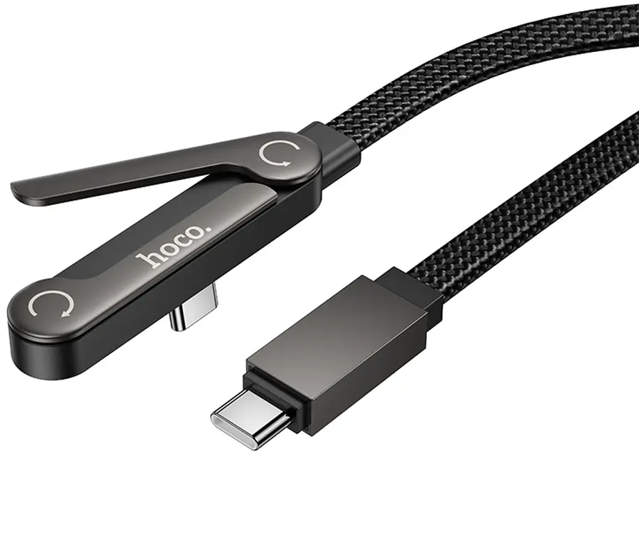 Cabo de Dados e Carregamento USB-C - USB-C HOCO U150 Exquisite, 60W, 1,2m, Preto