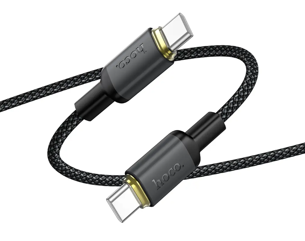 Cabo de Dados e Carregamento USB-C - USB-C HOCO X128 Benefit, 60W, 1m, Preto