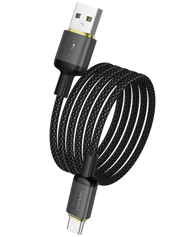 Cabo de Dados e Carregamento USB-A - USB-C HOCO X128 Benefit, 36W, 1m, Preto