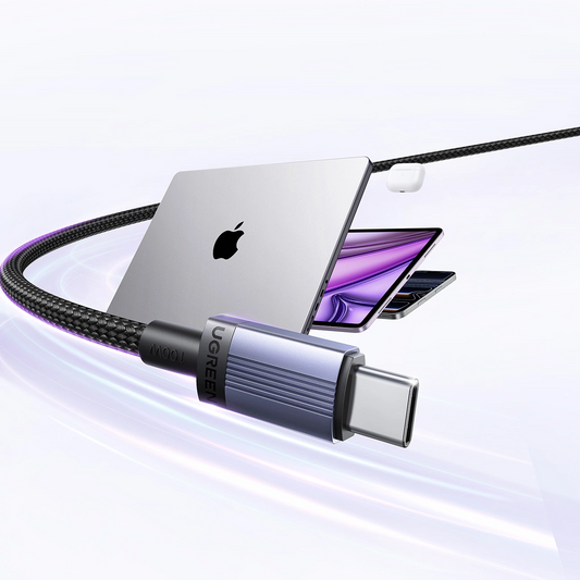 Cabo de Dados e Carregamento USB-C - USB-C UGREEN, 100W, 2m, Preto