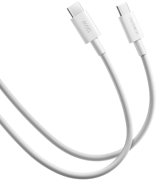 Cabo de Dados e Carregamento USB-C - USB-C Xiaomi, 120W, 2m, Branco BHR087AGL