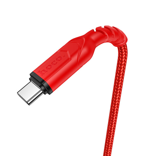 Cabo de Dados e Carregamento USB-A - USB-C HOCO X59 Victory, 18W, 1m, Vermelho