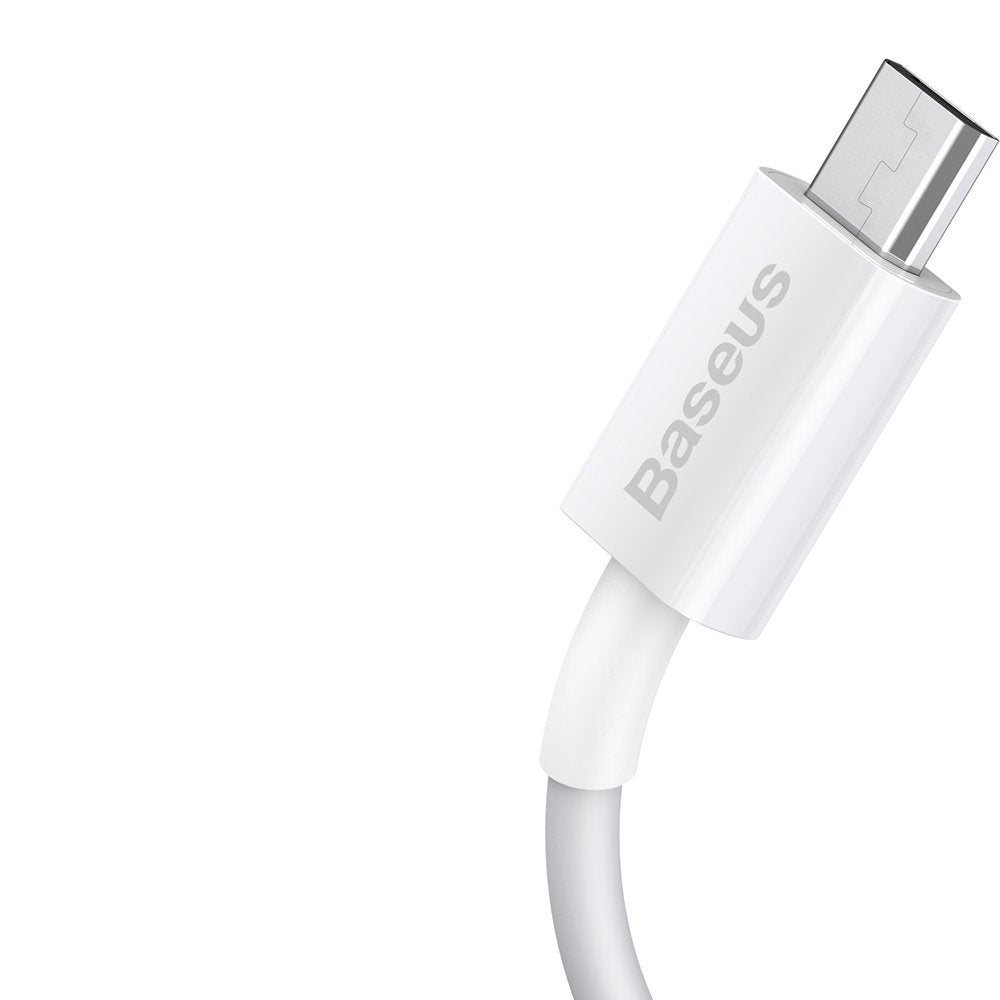 Cabo de Dados e Carregamento USB-A - microUSB Baseus Superior Series, 18W, 2m, Branco CAMYS-A02
