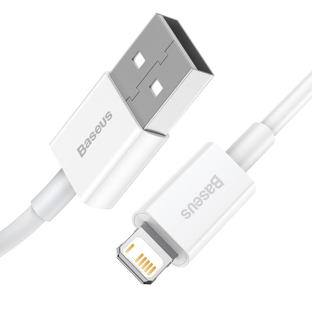 Cabo de Dados e Carregamento USB-A - Lightning Baseus Superior Series, 20W, 1.5m, Branco CALYS-B02