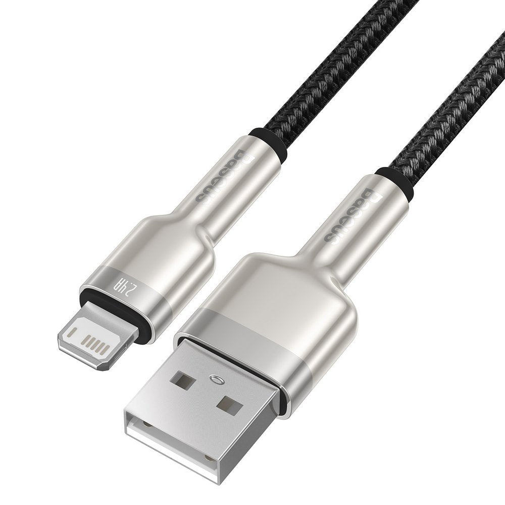 Cabo de carregamento e dados USB-A - Lightning Baseus Cafule Metal Series, 18W, 0,25m, Preto CALJK-01