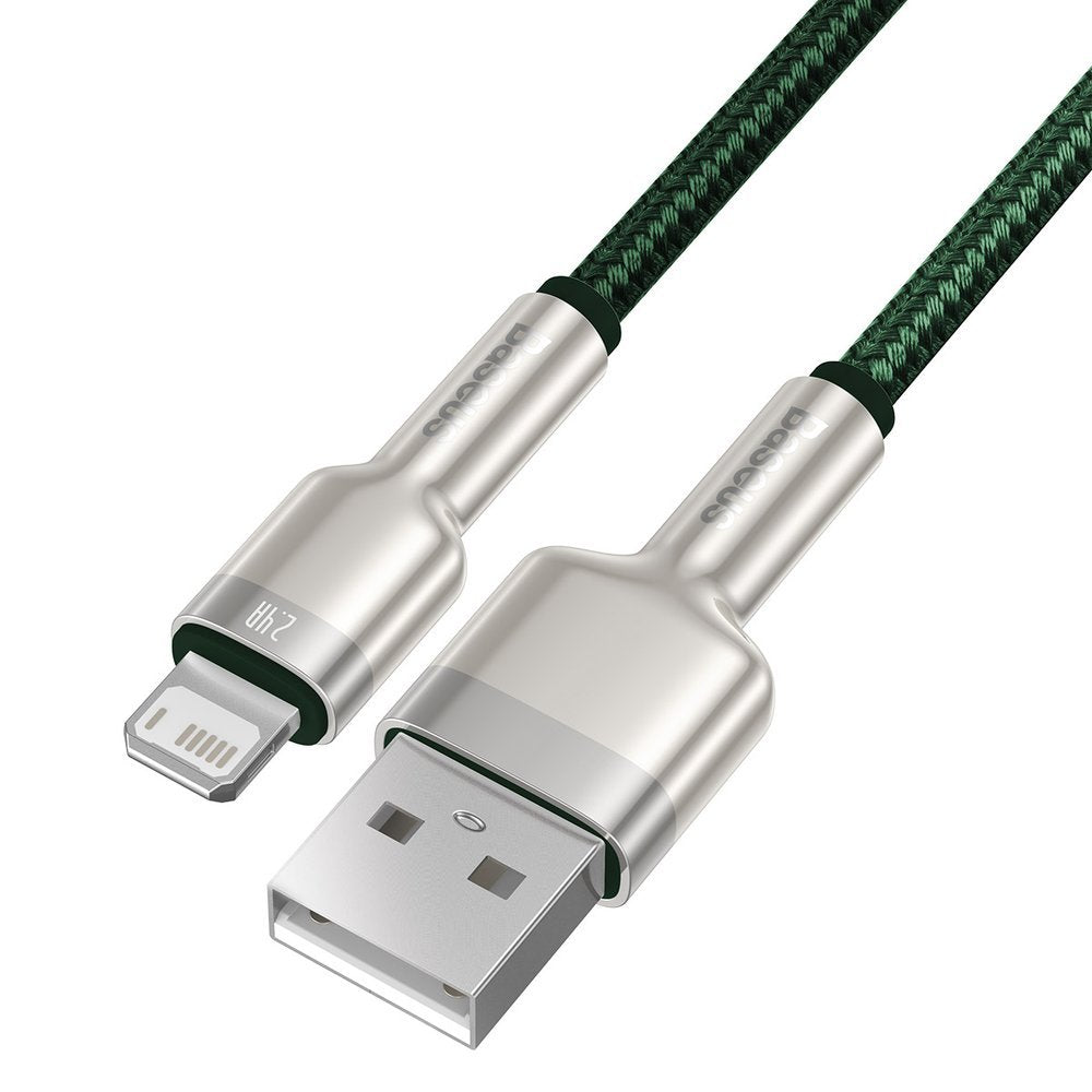 Cabo de Dados e Carregamento USB-A - Lightning Baseus Cafule Metal Series, 18W, 1m, Verde CALJK-A06