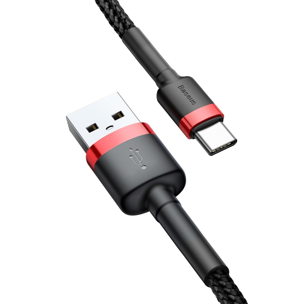 Cabo de Dados e Carregamento USB-A - USB-C Baseus Cafule, 60W, 0.5m, Vermelho CATKLF-A91