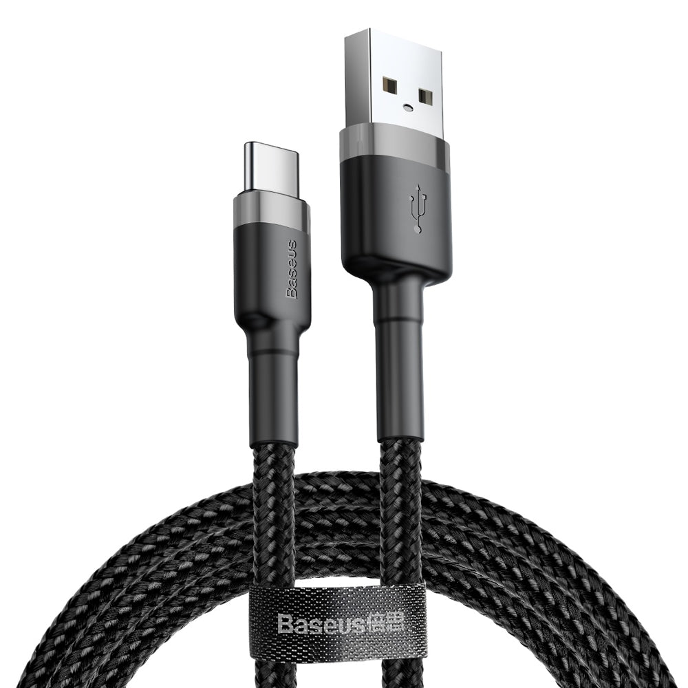 Cabo de Dados e Carregamento USB-A - USB-C Baseus Cafule, 60W, 0.5m, Preto CATKLF-AG1