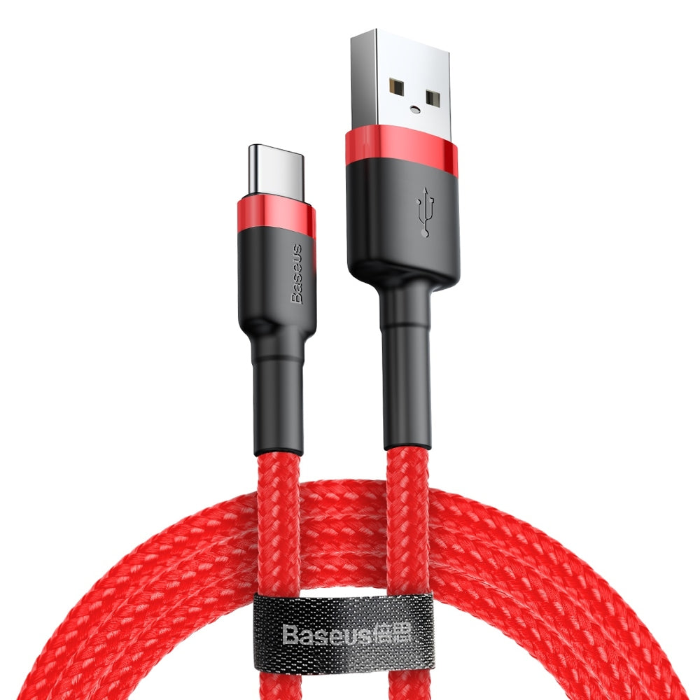 Cabo de Dados e Carregamento USB-A - USB-C Baseus Cafule, 60W, 0.5m, Vermelho CATKLF-A09
