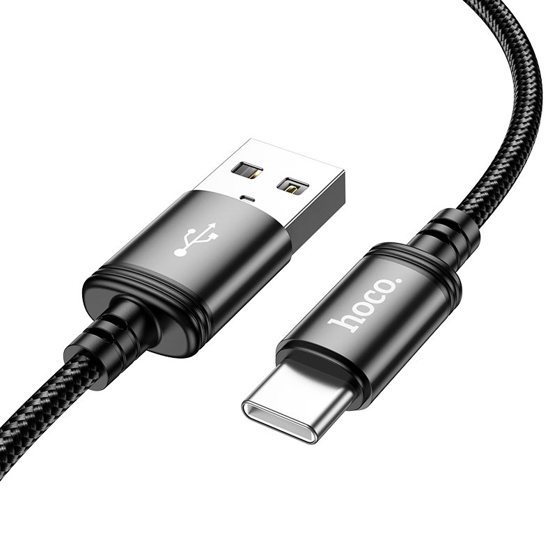 Cabo de Dados e Carregamento USB-A - USB-C HOCO X91, 18W, 3m, Preto