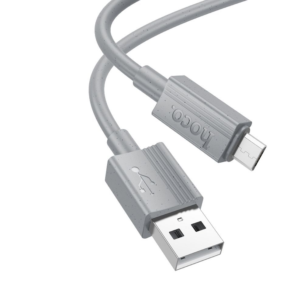 Cabo de Dados e Carregamento USB-A - microUSB HOCO X107, 18W, 1m, Cinzento