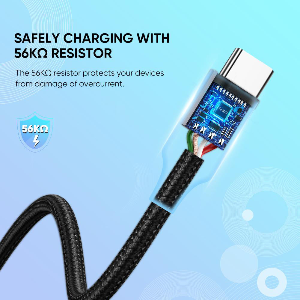 Cabo de Dados e Carregamento USB-A - USB-C UGREEN US288, 18W, 0.5m, Preto