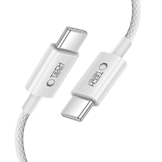 Cabo de Dados e Carregamento USB-C - USB-C Tech-Protect Ultraboost Lite, 60W, 1m, Prateado