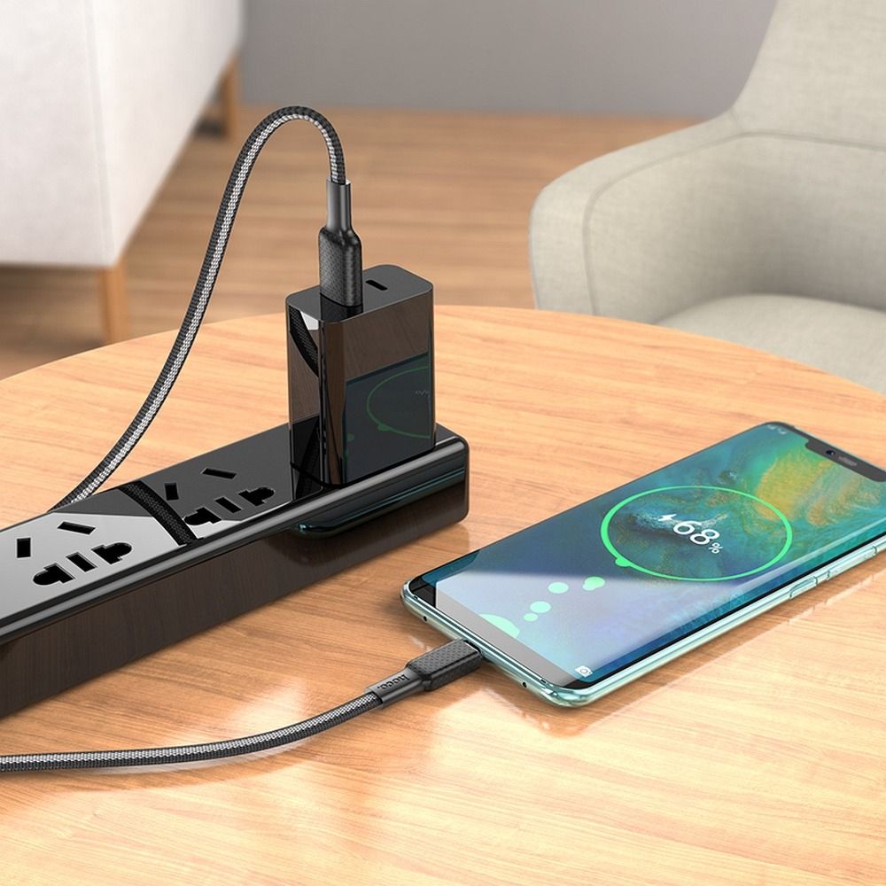 USB-A to USB-C Data and Charging Cable HOCO X69, 18W, 1m, Black