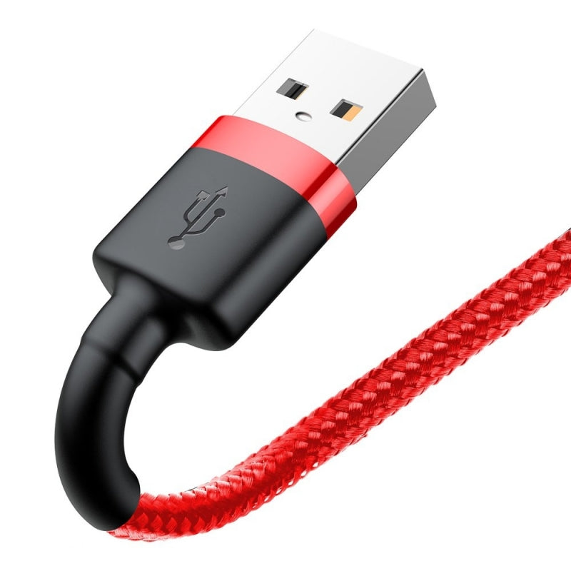 USB-A to Lightning Baseus Cafule Data and Charging Cable, 18W, 2m, Red CALKLF-C09