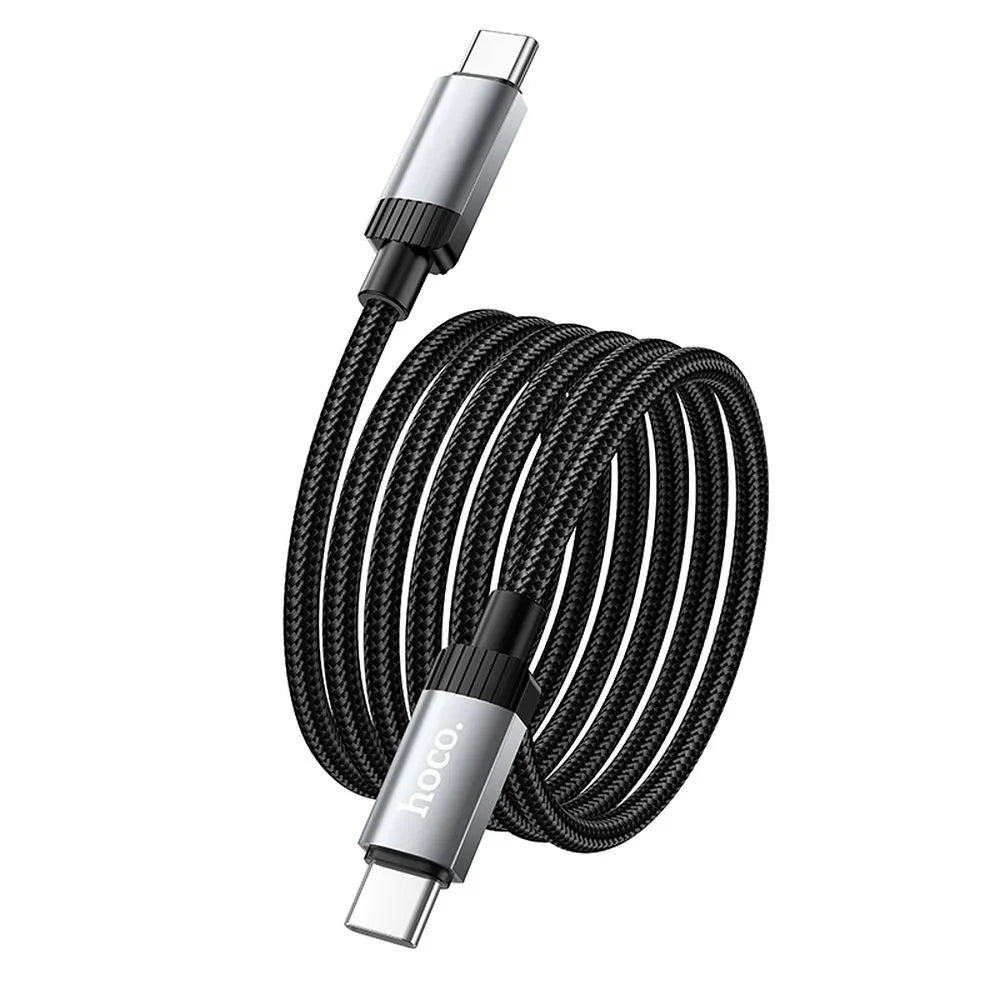 Cabo de Dados e Carregamento USB-C - USB-C HOCO X117, 60W, 1m, Preto