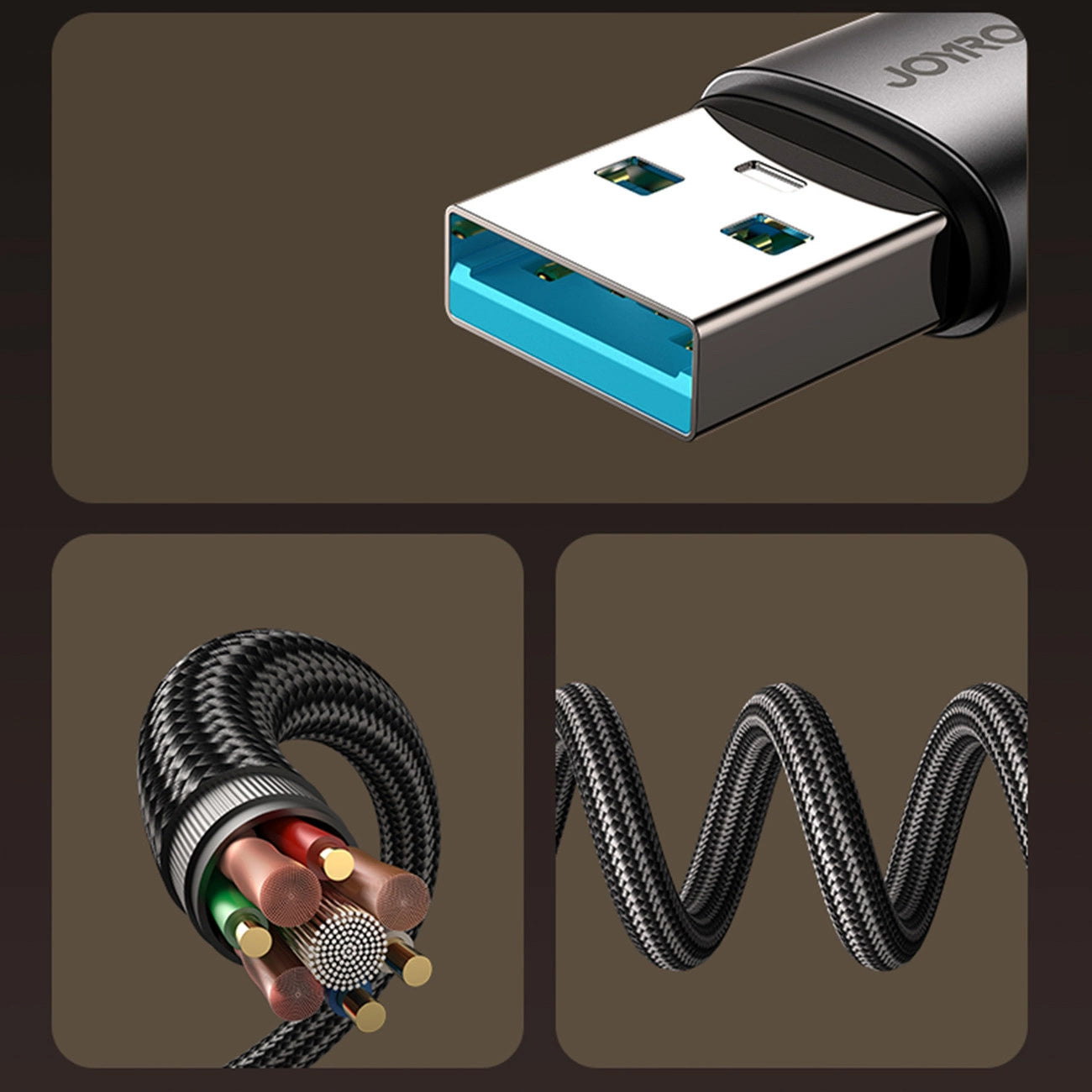 Cabo de Dados e Carregamento USB-A - USB-C Joyroom S-A56 EnjoyX Angled, 20W, 1.2m, Preto