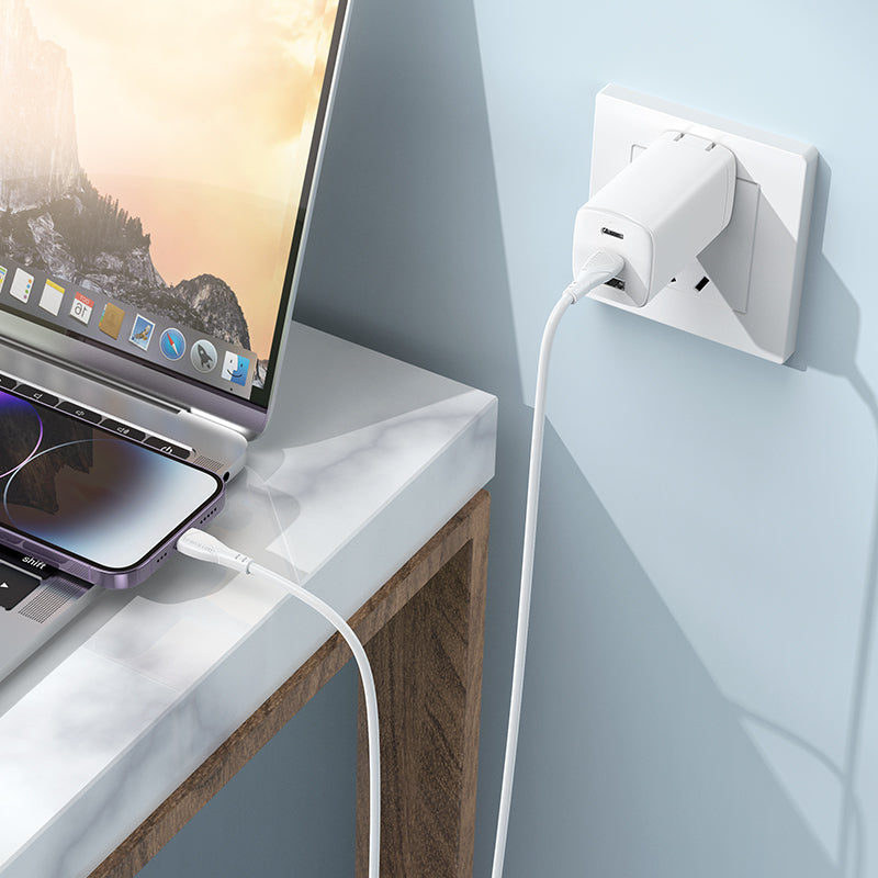 Cabo de Dados e Carregamento USB-C - Lightning Borofone BX121 Energy, 27W, 1m, Branco