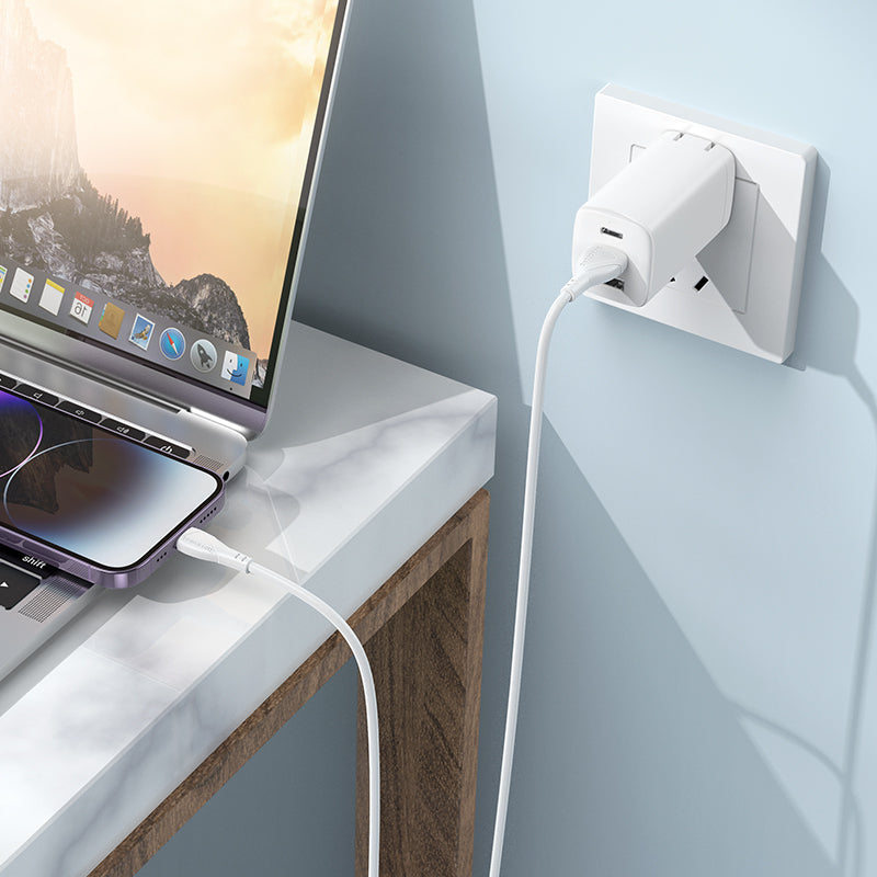 Cabo de Dados e Carregamento USB-A - Lightning Borofone BX121 Energy, 18W, 1m, Branco