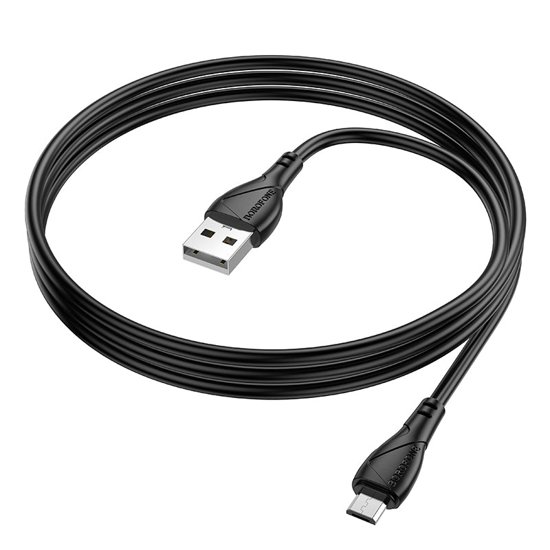 Cabo de Dados e Carregamento USB-A - microUSB Borofone BX121 Energy, 18W, 1m, Preto