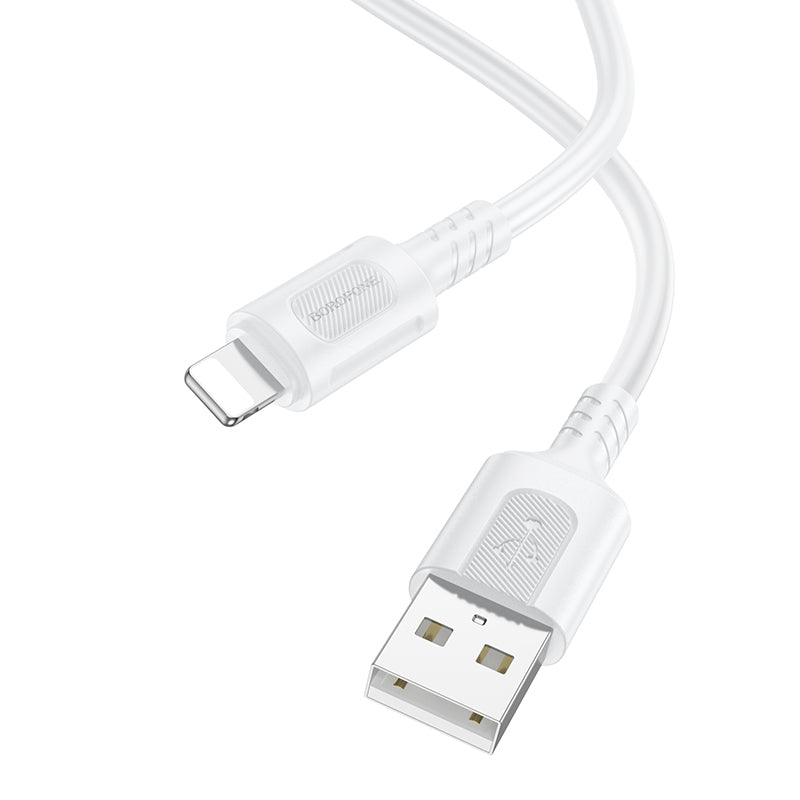 Cabo de Dados e Carregamento USB-A - Lightning Borofone BX111 Feliz, 18W, 1m, Branco