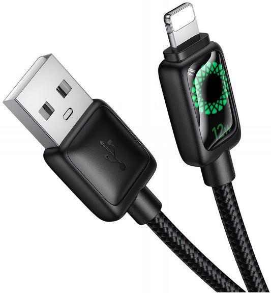 Cabo de Dados e Carregamento USB-A - Lightning HOCO U146, 12W, 1.2m, Preto