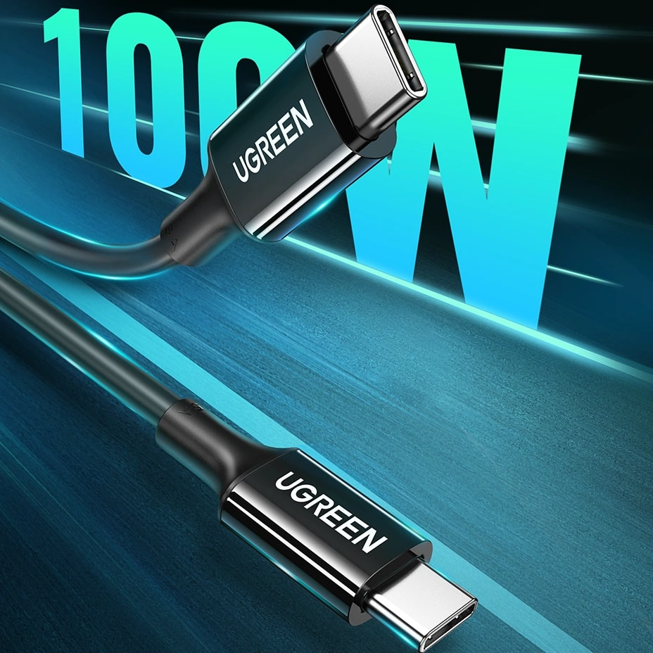 Cabo de Dados e Carregamento USB-C - USB-C UGREEN US300, 100W, 2m, Preto