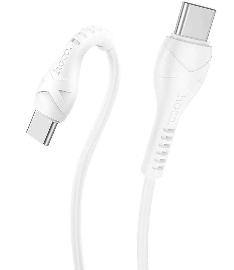 Cabo de Dados e Carregamento USB-C - USB-C HOCO X37, 60W, 1m, Branco