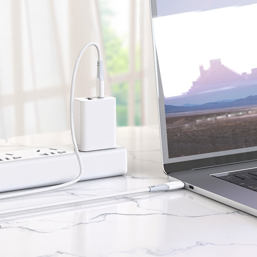 Cabo de Dados e Carregamento USB-C - USB-C HOCO X70, 60W, 1m, Branco