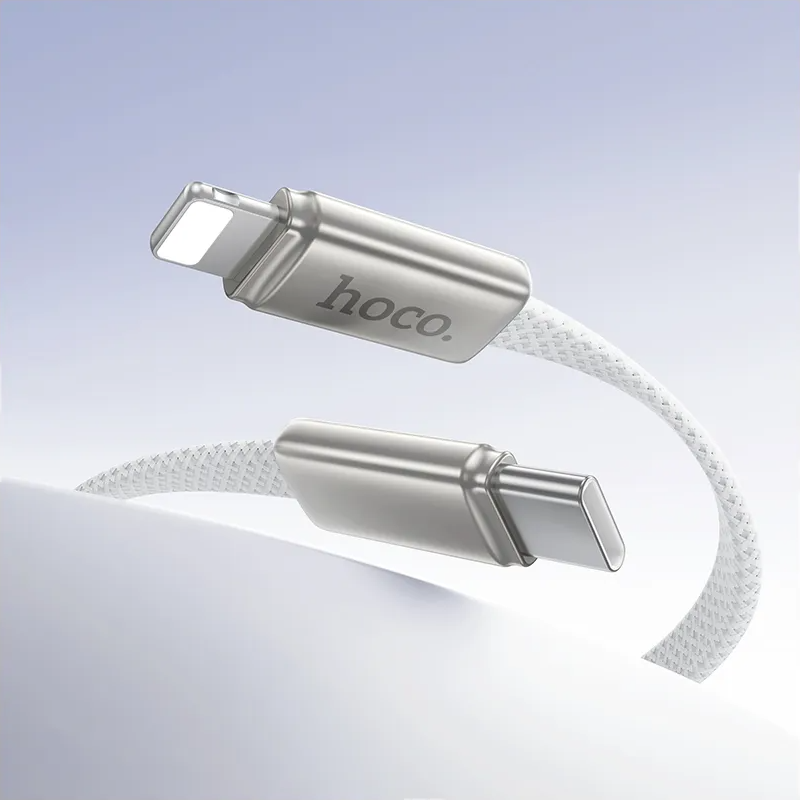 Cabo de Dados e Carregamento USB-C - Lightning HOCO X125, 30W, 1m, Branco
